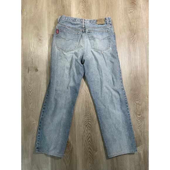 Vintage Z Cavaricci USA Made 100% Cotton Jeans Size 33 Light Wash Distressed - Picture 10 of 15